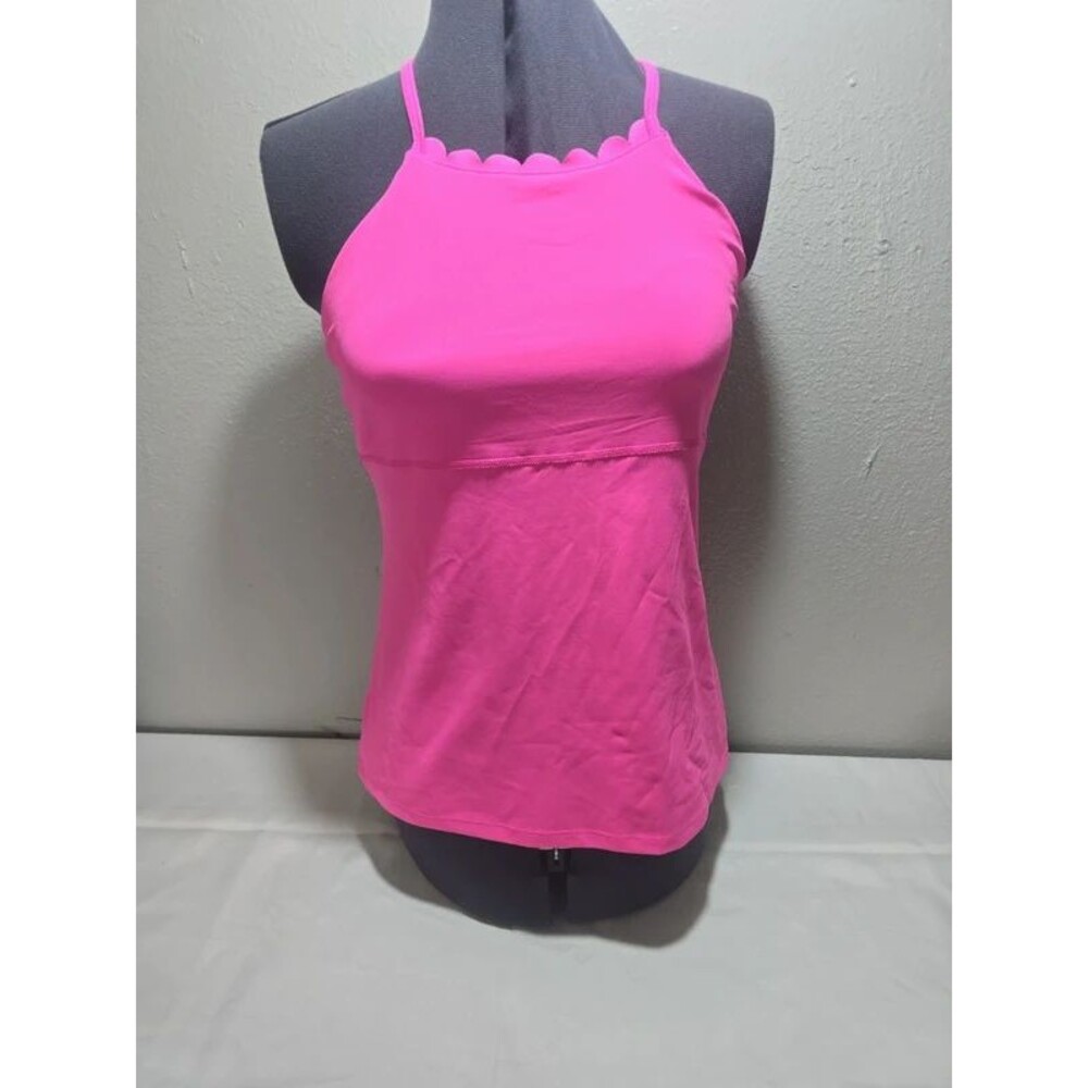 Fila Sport Hot Pink ScallopedNecklineAthleticWorkout Tank Top BuiltIn Bra Size M